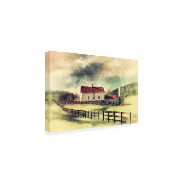 Lois Bryan 'Red Roof Barn In Spring' Canvas Art,22x32